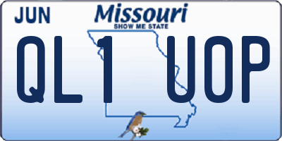 MO license plate QL1U0P
