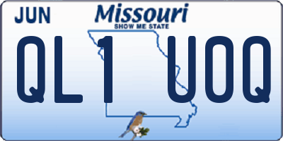 MO license plate QL1U0Q