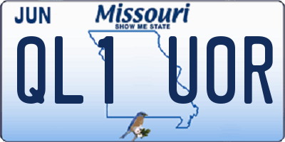 MO license plate QL1U0R