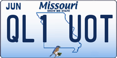 MO license plate QL1U0T
