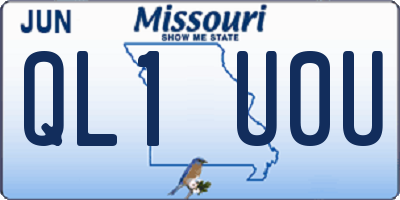 MO license plate QL1U0U