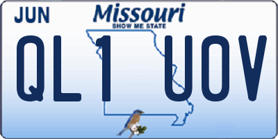 MO license plate QL1U0V