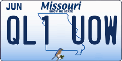 MO license plate QL1U0W