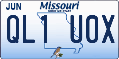 MO license plate QL1U0X