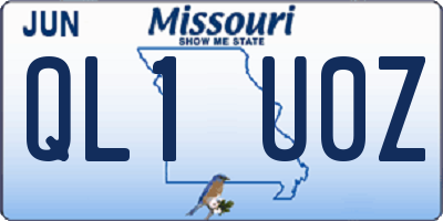 MO license plate QL1U0Z
