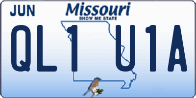 MO license plate QL1U1A