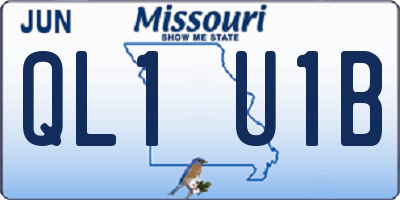 MO license plate QL1U1B