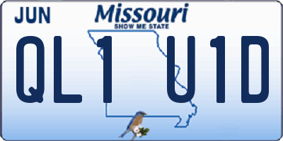 MO license plate QL1U1D