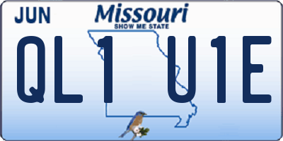 MO license plate QL1U1E