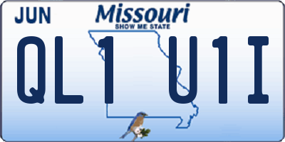 MO license plate QL1U1I
