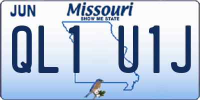 MO license plate QL1U1J