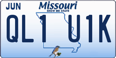 MO license plate QL1U1K