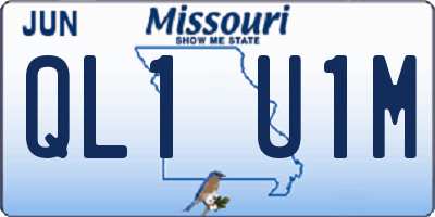 MO license plate QL1U1M