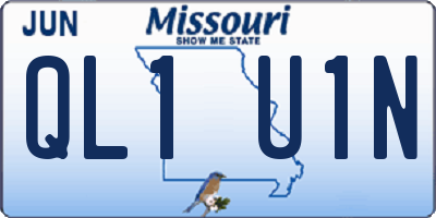 MO license plate QL1U1N