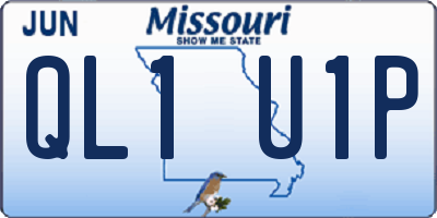 MO license plate QL1U1P