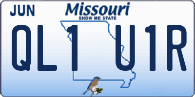MO license plate QL1U1R