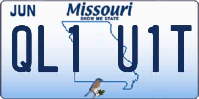 MO license plate QL1U1T