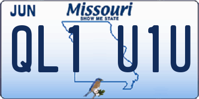 MO license plate QL1U1U