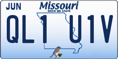 MO license plate QL1U1V