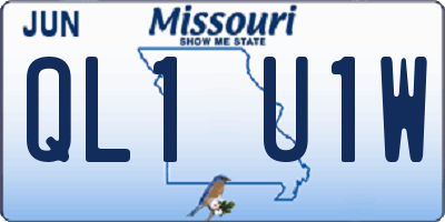 MO license plate QL1U1W