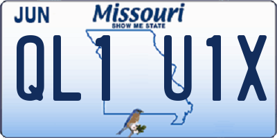 MO license plate QL1U1X