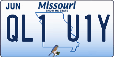 MO license plate QL1U1Y