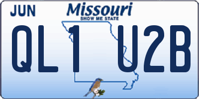 MO license plate QL1U2B