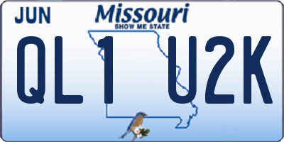 MO license plate QL1U2K
