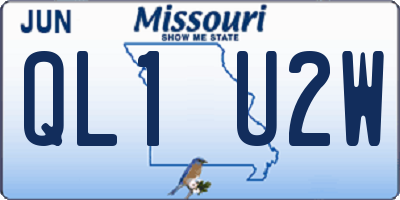 MO license plate QL1U2W