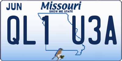 MO license plate QL1U3A
