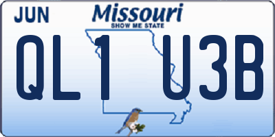 MO license plate QL1U3B