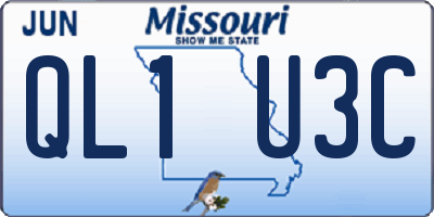 MO license plate QL1U3C