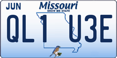 MO license plate QL1U3E