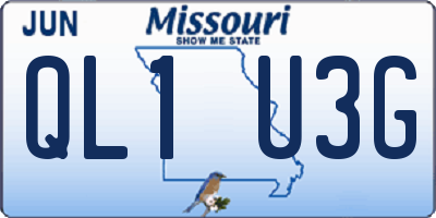 MO license plate QL1U3G