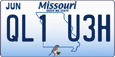MO license plate QL1U3H