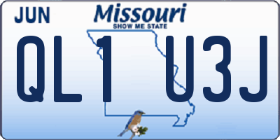 MO license plate QL1U3J