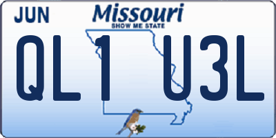MO license plate QL1U3L