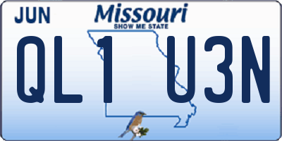 MO license plate QL1U3N