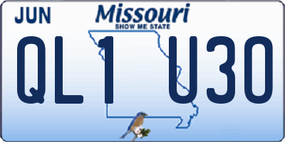 MO license plate QL1U3O