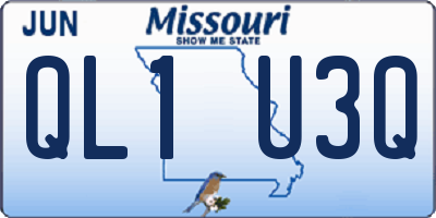 MO license plate QL1U3Q