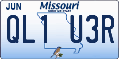 MO license plate QL1U3R