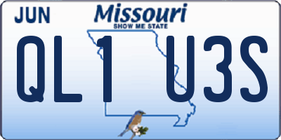 MO license plate QL1U3S