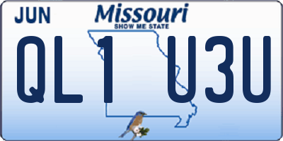 MO license plate QL1U3U