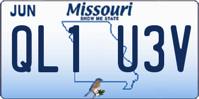 MO license plate QL1U3V