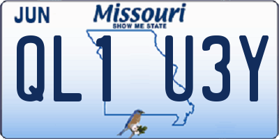 MO license plate QL1U3Y