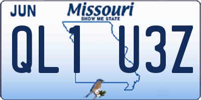 MO license plate QL1U3Z