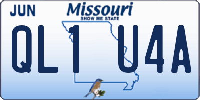 MO license plate QL1U4A