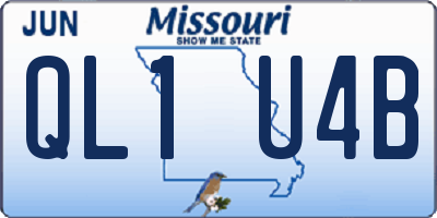 MO license plate QL1U4B