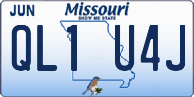 MO license plate QL1U4J