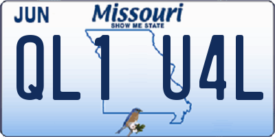 MO license plate QL1U4L